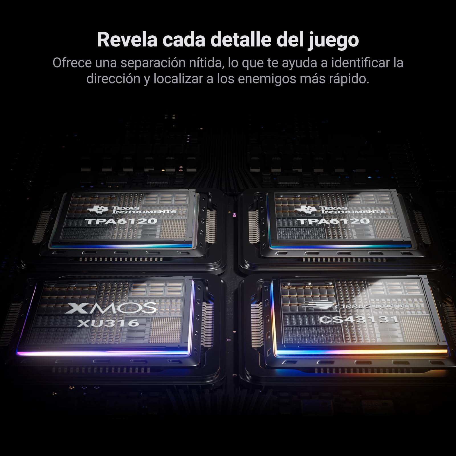 Fosi Audio C3 Gaming DAC, Tarjeta de Sonido/Sound Card USB Externa con Footstep Enhancement y 7.1 Surround Mic con Cancelacion de Ruido para FPS Gaming, XMOS Hi-Fi PCM 384kHz/DSD256 para PC/PS5/Switch