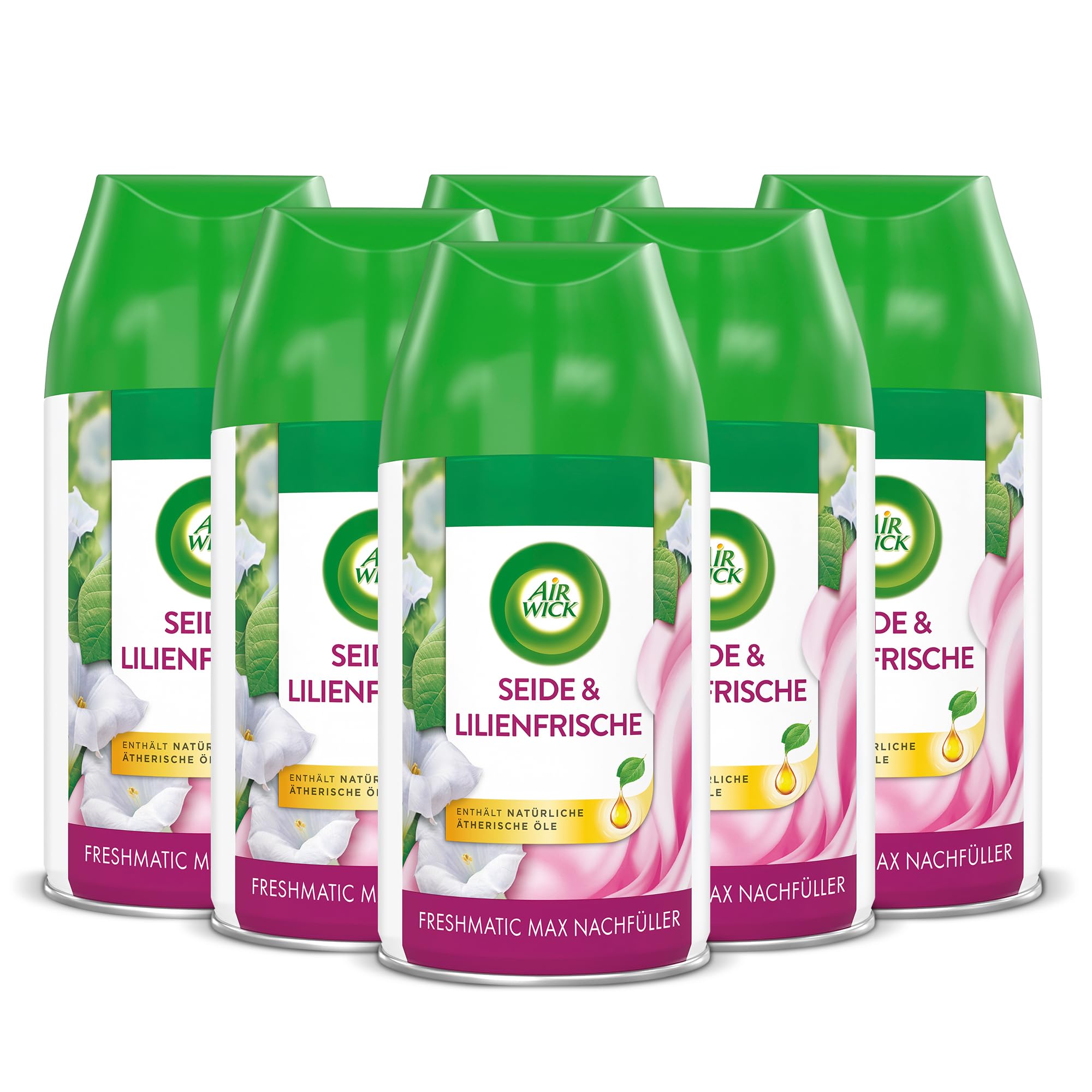 Air Wick Freshmatic Nachfüller, Raumduft: Seide & Lilienfrische, 6er Pack