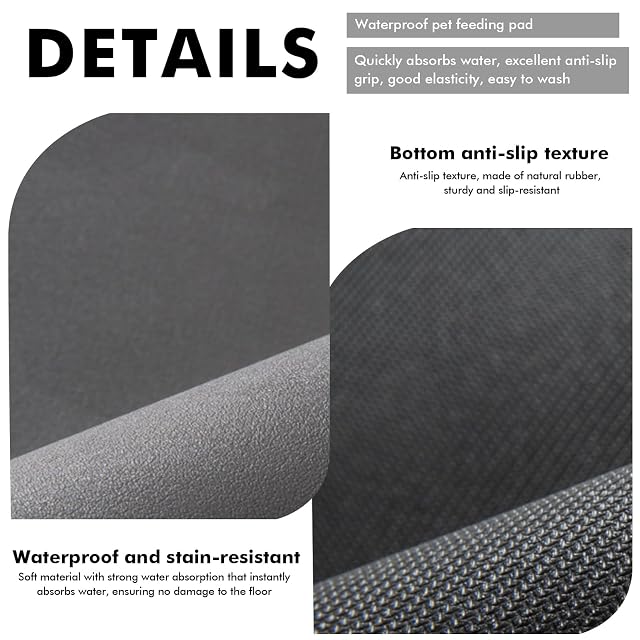 Foto 3 de 6 de WANDGU 40 x 60 cm impermeable para mascotas: comedero para gatos, base antideslizante para perros