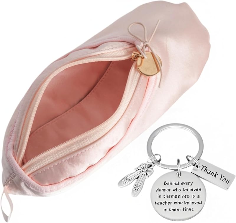Necessaire de maquiagem CXYANG com estampa de sapatilha de balé e colar, conjunto com 1