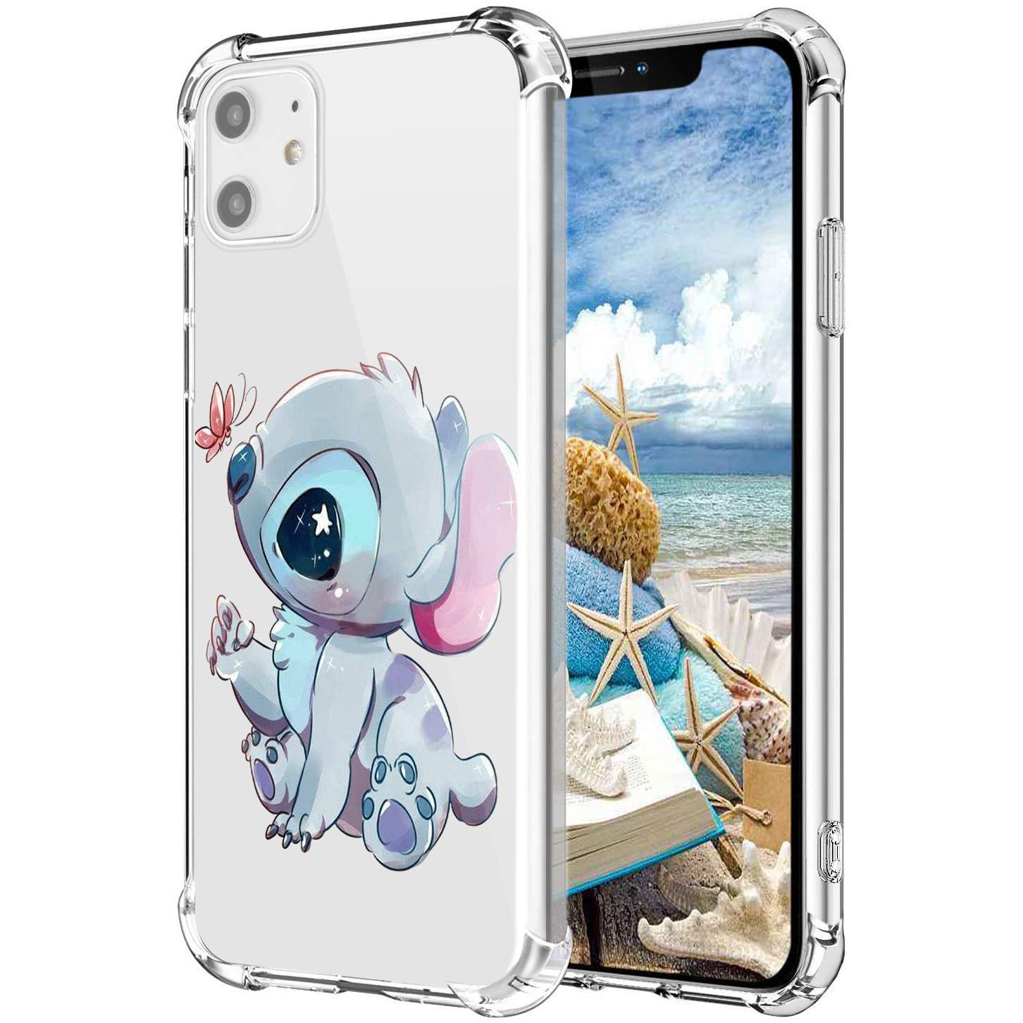 MAYCARICute Koala Case Clear for iPhone 11, Funny Animals Design Transparent Shockproof Anti-Scratch Soft Flexible TPU Cover with Air Cushion for Men&Women