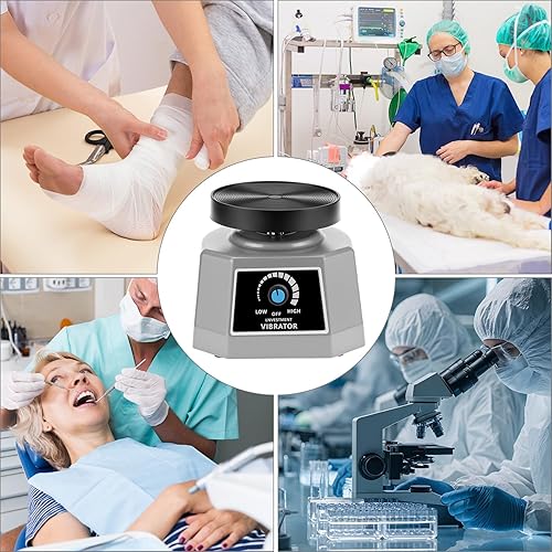 Miniatura 5 de QWORK Vibrador de laboratorio 4" - oscilador redondo de la coctelera 110V, mezcladora del yeso, para mezclar el yesoel yeso