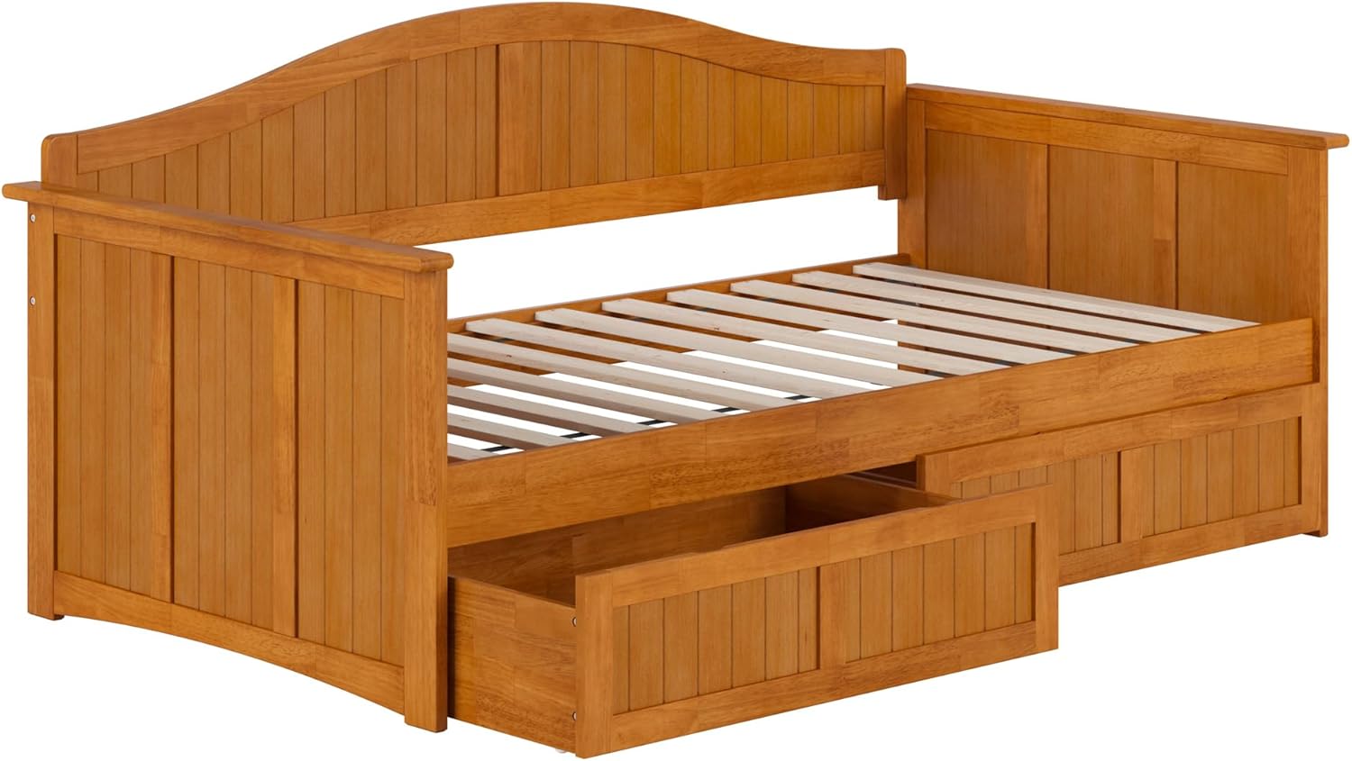 AFI, Nantucket Twin Wood Daybed with 2 Storage Drawers, Light Toffee