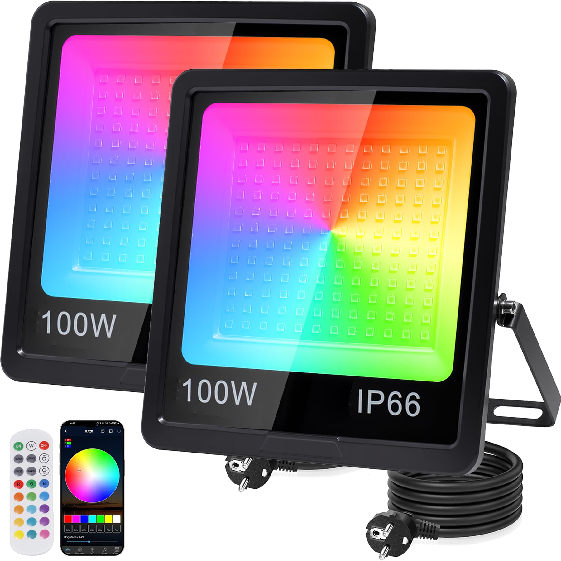 Indmird 200W LED Strahler Außen, 2 Stück Superhell 20000LM L