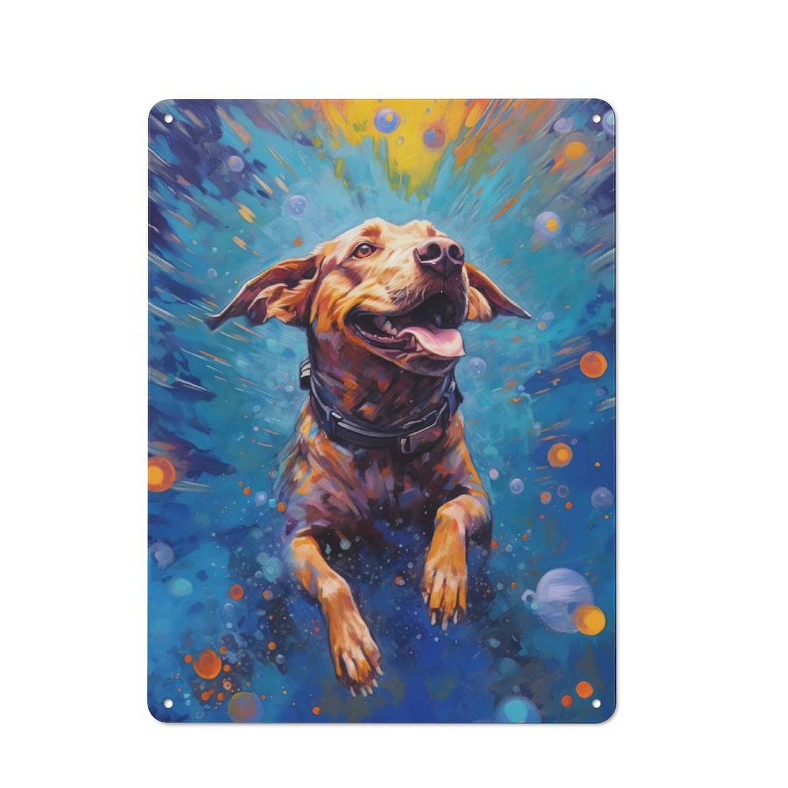 Junmoney Underwater Dog 2 Metal Wall Sign 40X30cm Featuring For Living Room Wall, For Decorating Living Rooms And Feature Walls