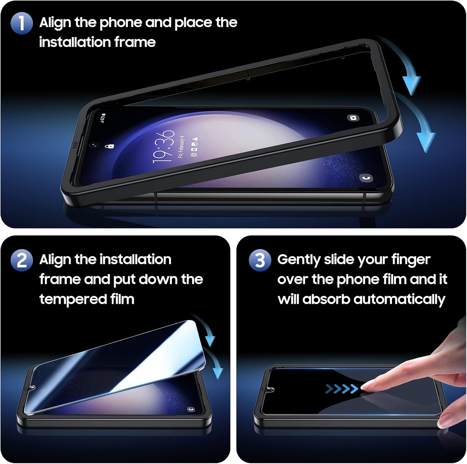 UniqueMe for Samsung Galaxy S23 Plus Privacy Screen Protector[2+2 Pack] | Ultrasonic Fingerprint Compatible, 9H Tempered Glass, Camera Lens Protector for S23+, S23 Plus, 6.6 inch