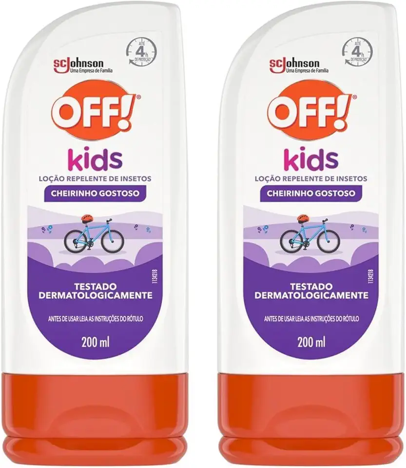 OFF! Kids Kit Repelente Infantil 2 unidades, Loção não Oleosa, Eficaz contra Mosquitos, Proteção por até 4h, 200ml Cada