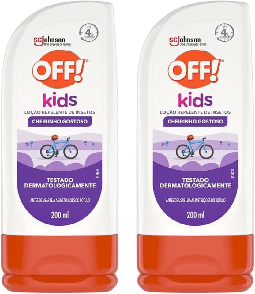 OFF! Kids Kit Repelente Infantil 2 unidades, Loção não Oleosa, Eficaz contra Mosquitos, Proteção por até 4h, 200ml Cada