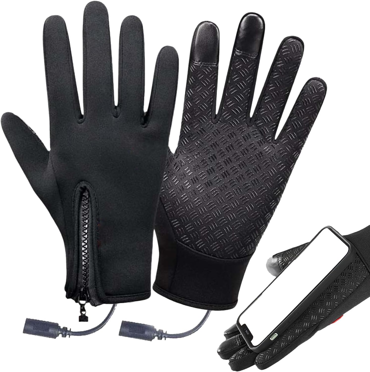 Electric Heated Gloves - Hand Warmer Charging Heated Mittens Gloves | Windproof Warm Heating - for Riding Running Skiing Driving Women Men