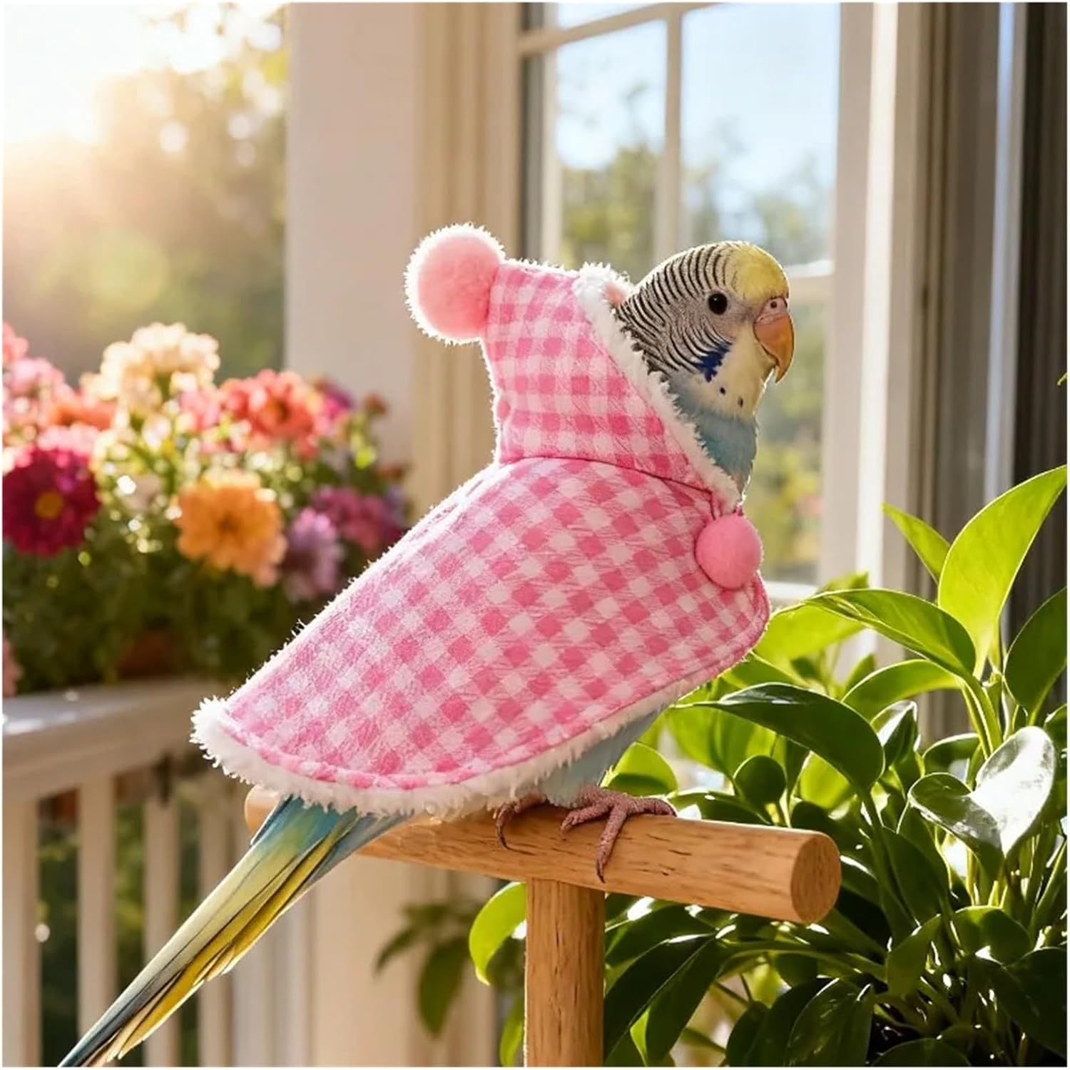 Bird Diaper, Bird Cloak Warm Cover Keep for Winter Go Out Costume Clothing Parrot Thickened Colorful Clothes,for Bird(Yellow M)