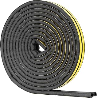 SUNMON Door Seal Strip D-Type Weather Stripping for Doors and Windows, Door Soundproofing Door Noise Block, Collision Avoidance Corner Protector (Black)