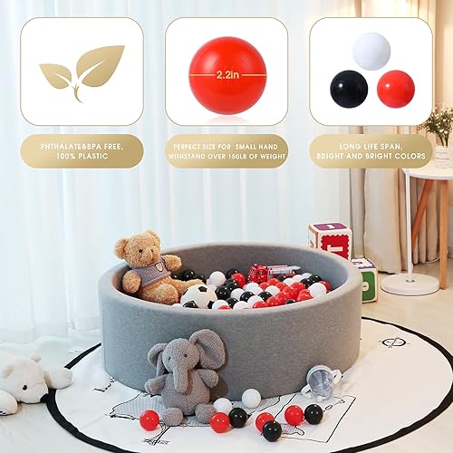 Miniatura 4 de Bolas de plástico para hogueras de bolas sin ftalatos sin BPA, 100 unidades de 2.2 pulgadas, juego para niños pequeños para jugar tienda de campaña