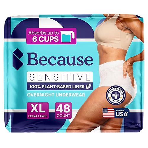 Because Adult Incontinence Underwear for Sensitive Skin - Women -