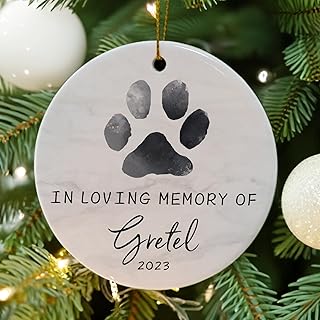 Touber Personalized Pet Memorial Ornament, Sympathy Gifts for Loss of Pet Dog, Dog Memorial Gifts for Loss of Dog, Dog Bereavement Gifts, in Memory of Dog, Christmas Ornament Pet Loss