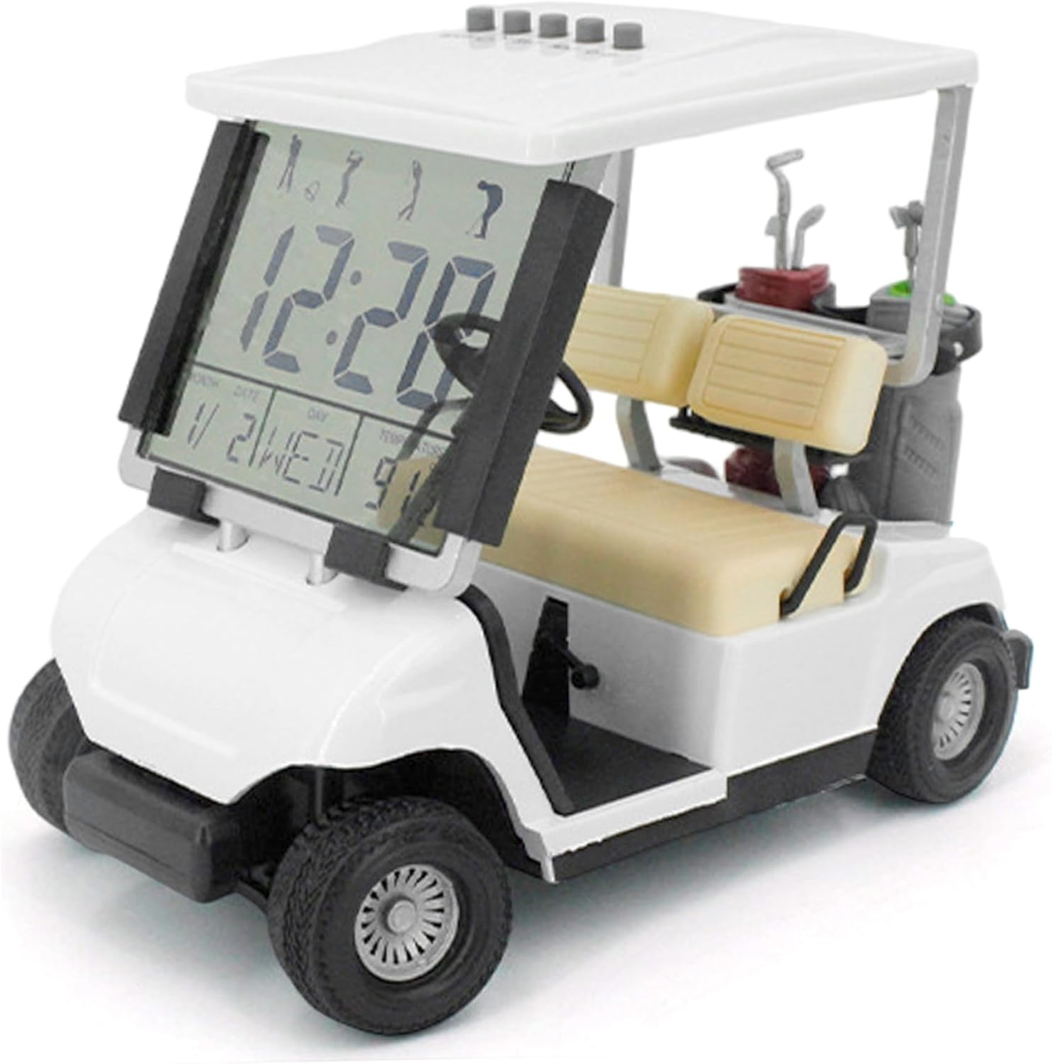 Mini Golf Cart Alarm Clock, Cute Electronic Desk Clock with Night Light, Unique Golfer Gifts for Men, Cool Desk Gadgets for Office & Home Decor Greenhome Decor
