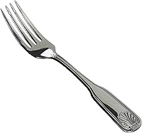 Winco Toulouse 12-Piece Dinner Fork Set - Extra Heavyweight 18/8 Stainless Steel, Elegant Fiddle Shell Design for Restaurants & Home