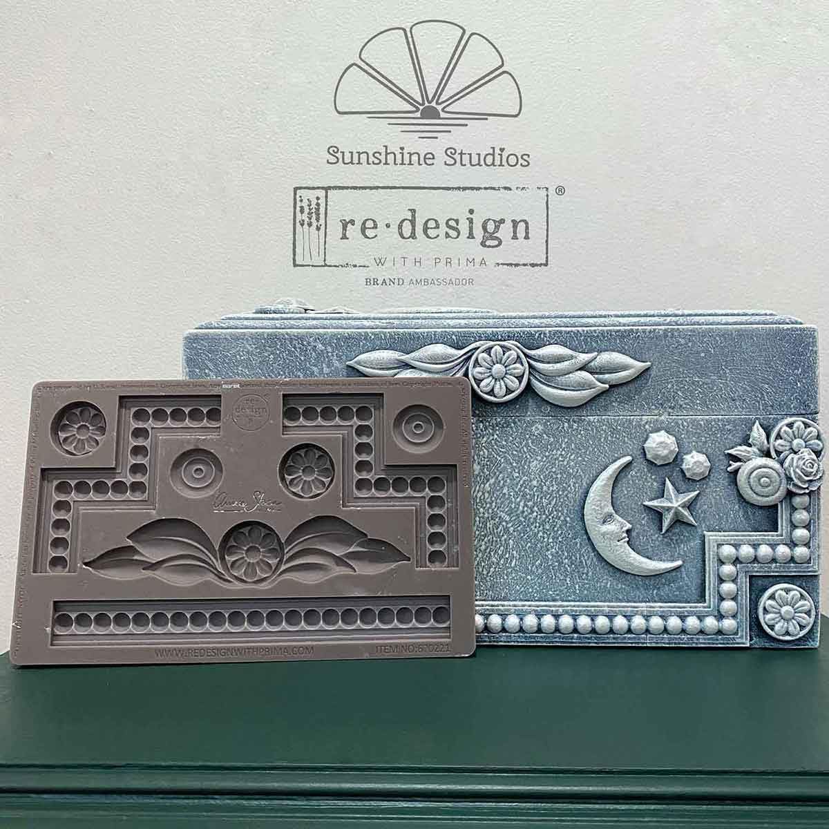 Prima Marketing inc Redesign With Prima Decor Moulds® Annie Sloan® - Swedish Posy - 1 pc, 5"x8"x8mm 655350670221 for Funiture Dresser, Chocolate,Cake,Candy,Bakery,Soap,Polymer Clay, earthen Clay