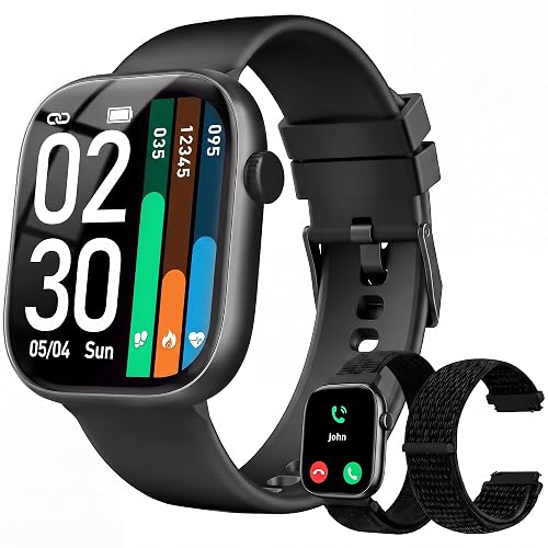Smart Watch for Women Men, Answer/Make Call, 1.83"HD Touchscreen, 2 Bands | IP67 Waterproof Fitness Tracker, Heart Rate/Sleep Monitor, DIY Dial, Multi-Sport Modes Pedometer, Smartwatch for iOS/Android