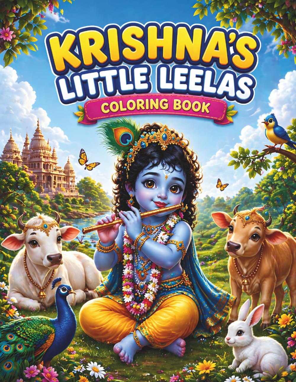 Krishna's Little Leelas Coloring Book: 50 Unique Divine Childhood Stories of Lord Krishna | Fun, Cultural and Devotional Coloring Book for Ages 5–12