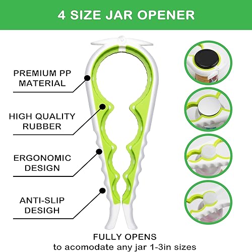 Miniatura 2 de Jar Opener for Weak Hands, Seniors with Arthritis, 5 in 1 Multi Function Bottle Opener Lid Opener For Arthritic Hands with Non Slip Rubber Jar