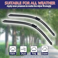 Vista 5 de Car Wiper Compatible with Hyundai IX20 2010-2017 Front Wiper Blades Soft Rubber Windscreen Wipers Auto Windshield 26" 14" 650mm 350mm (Color : 2 PCS)