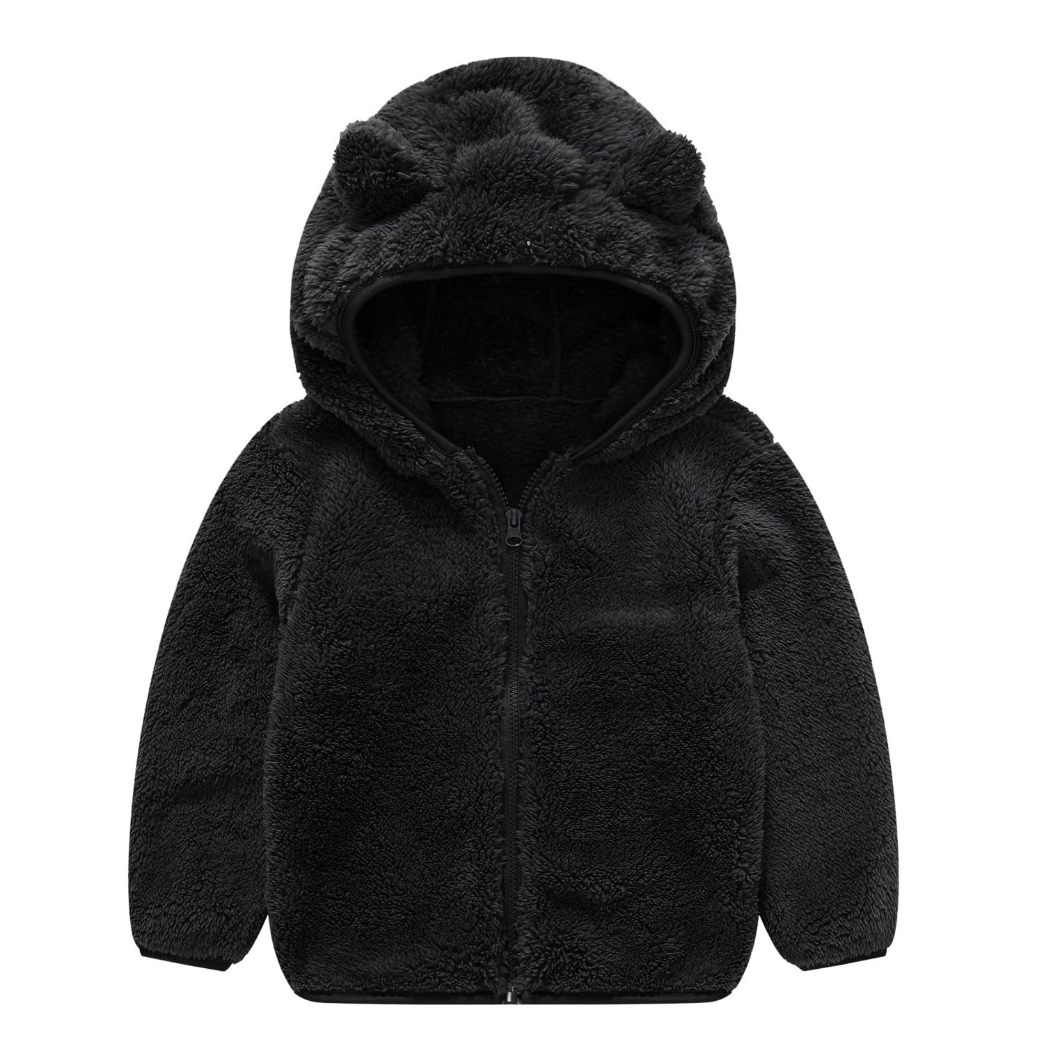JESKIDS Toddler Girls Boys Fleece Hoody Jacket Zip Up Teddy Coat Warm Winter Outwear