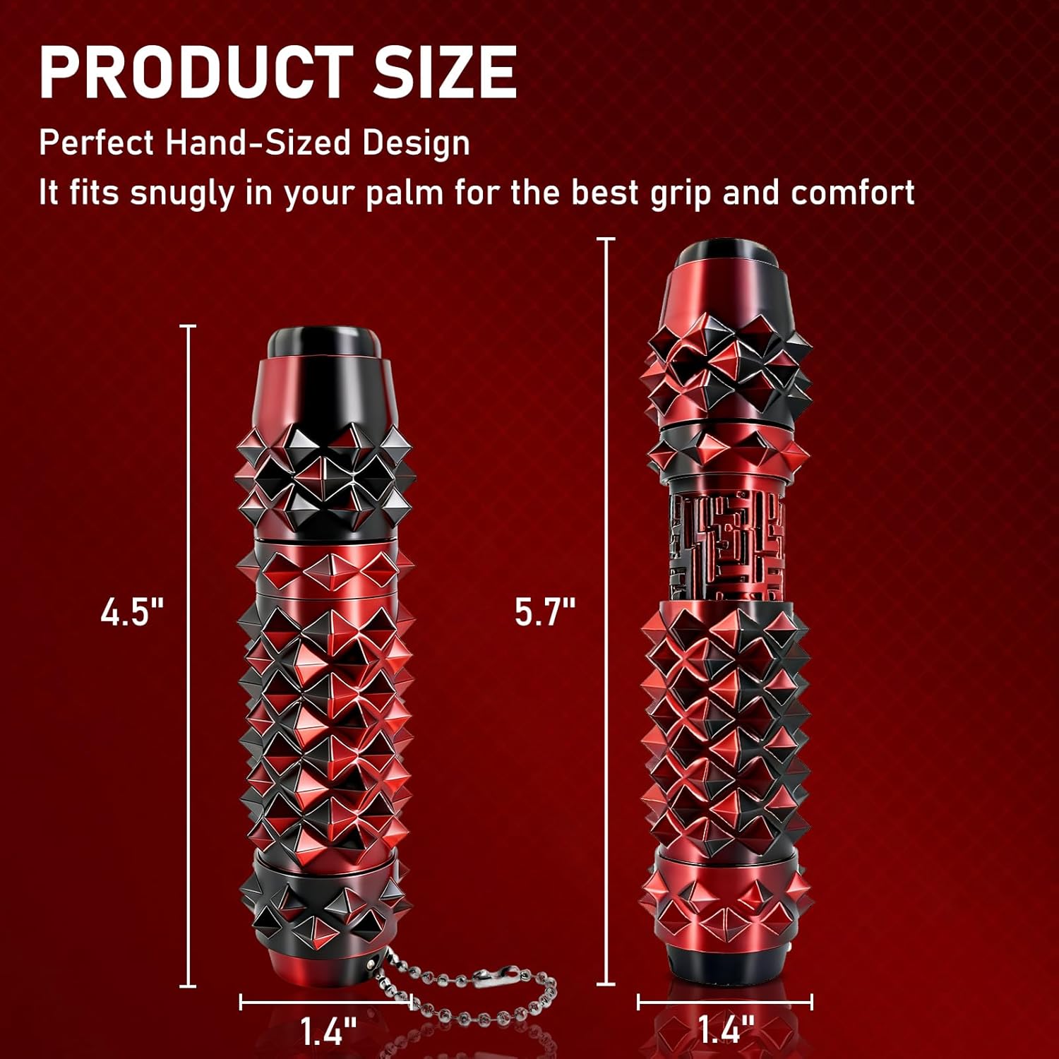 6-in-1, Little Ouchies Pain Fidget Toys for Adults, Pain Stim Fidget with Clicker, Spinner, Storage, Roller, Maze, Spiky Grip, Stress & Anxiety Relief Items, Portable Keychain