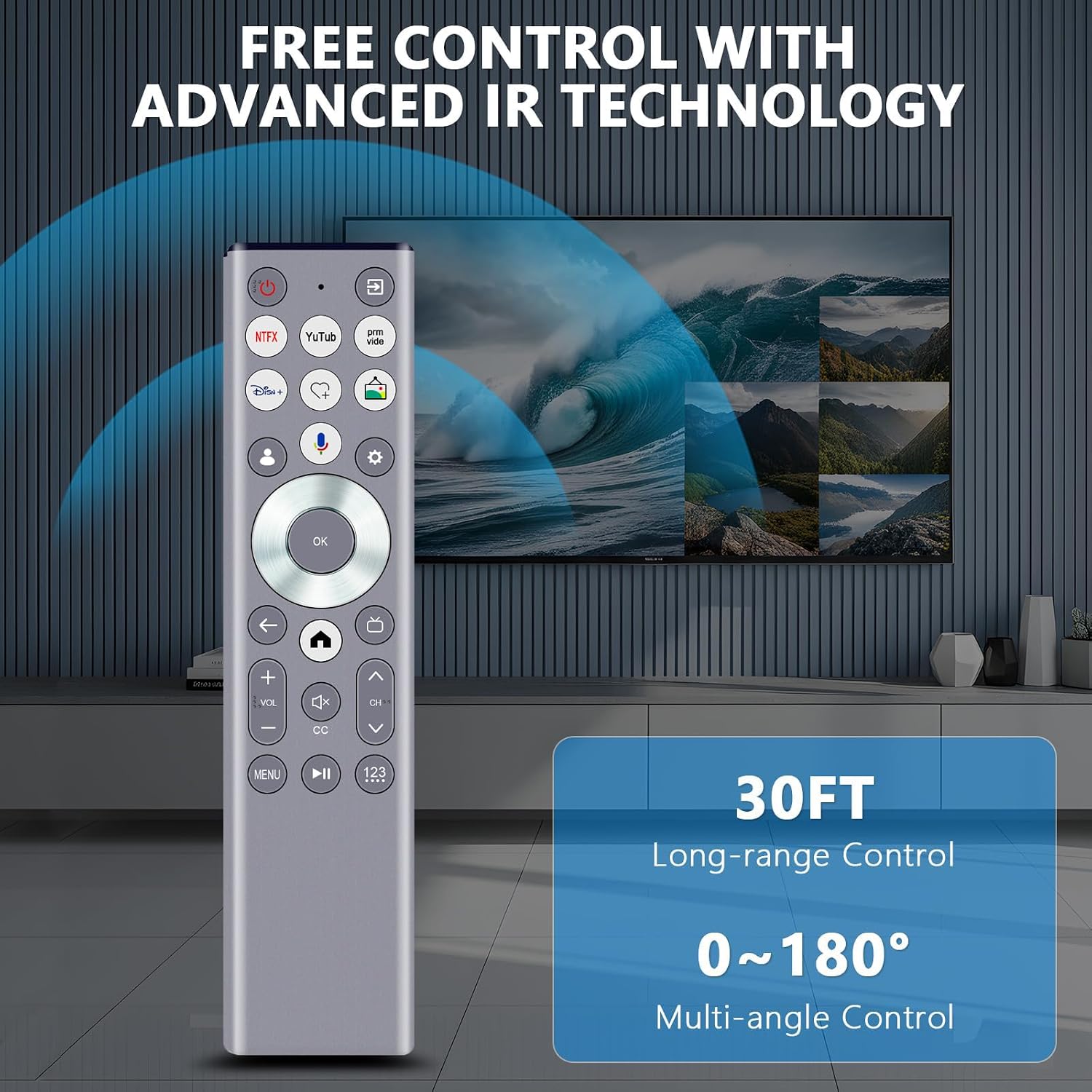 ERF6G80H Replacement Voice Remote fit for Hisense QLED 4K S7N Smart TV image 3