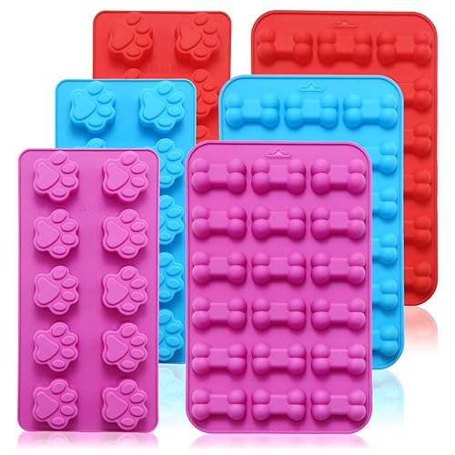 6PCS Silicone Molds Puppy Dog Paw and Bone, Elegant Chocolate