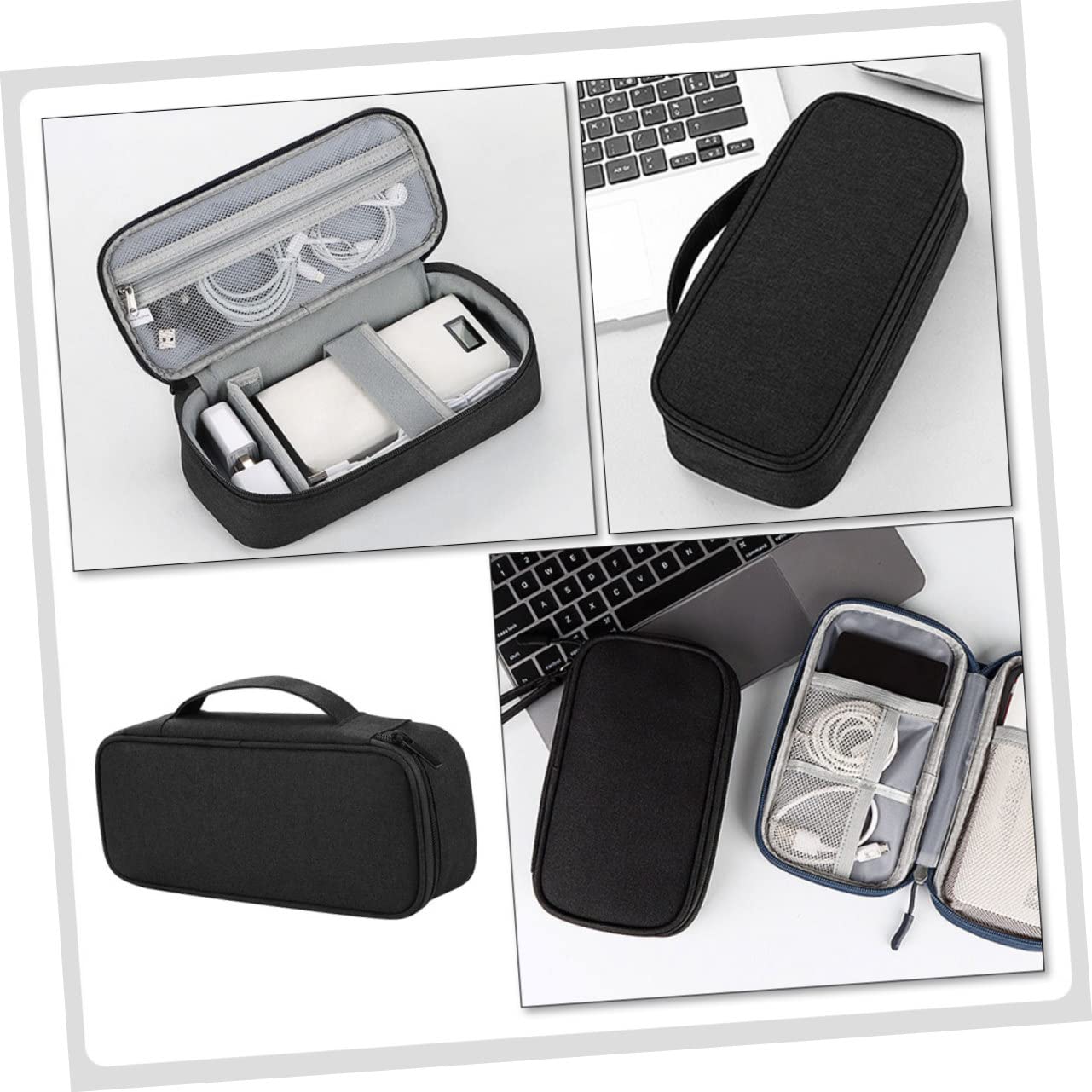 Gadpiparty 3pezzi Organizer Elettronico Per Accessori Digitali Borsa Porta Cavi Compatta Da Viaggio Facile Da Trasportare Per Smartphone e Caricabatterie Mystique