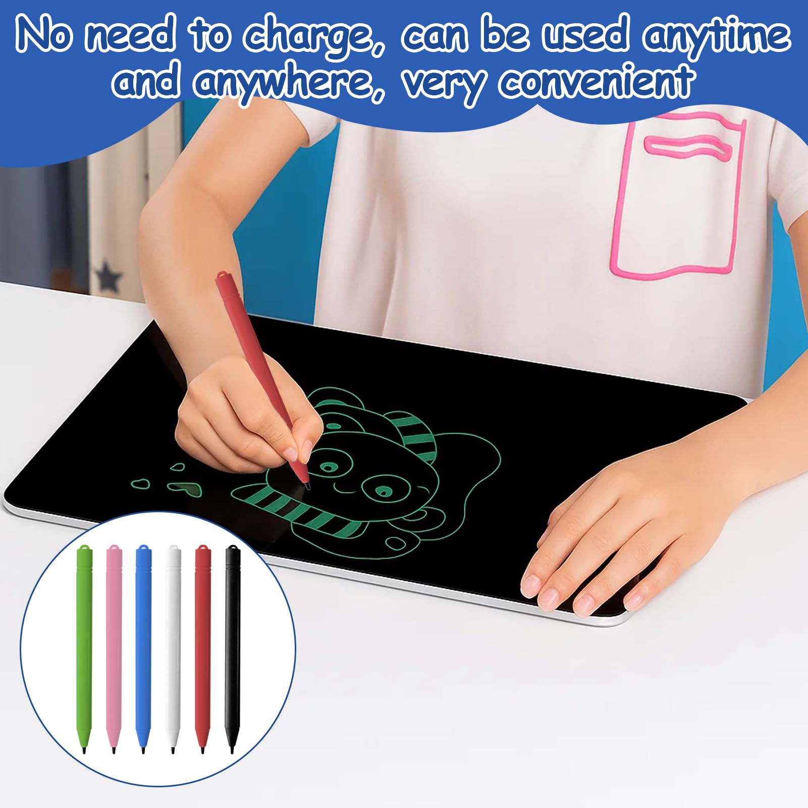 Stylos de Rechange pour Tableau d'écriture LCD, Stylet Tablette pour Dessin, Lot de 6