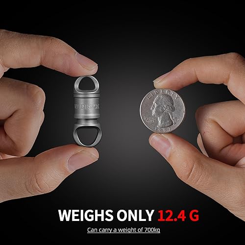 Miniatura 2 de FEGVE Llavero de liberación rápida con 2 llaveros de titanio, llavero desmontable y resistente mosquetón para hombres y mujeres