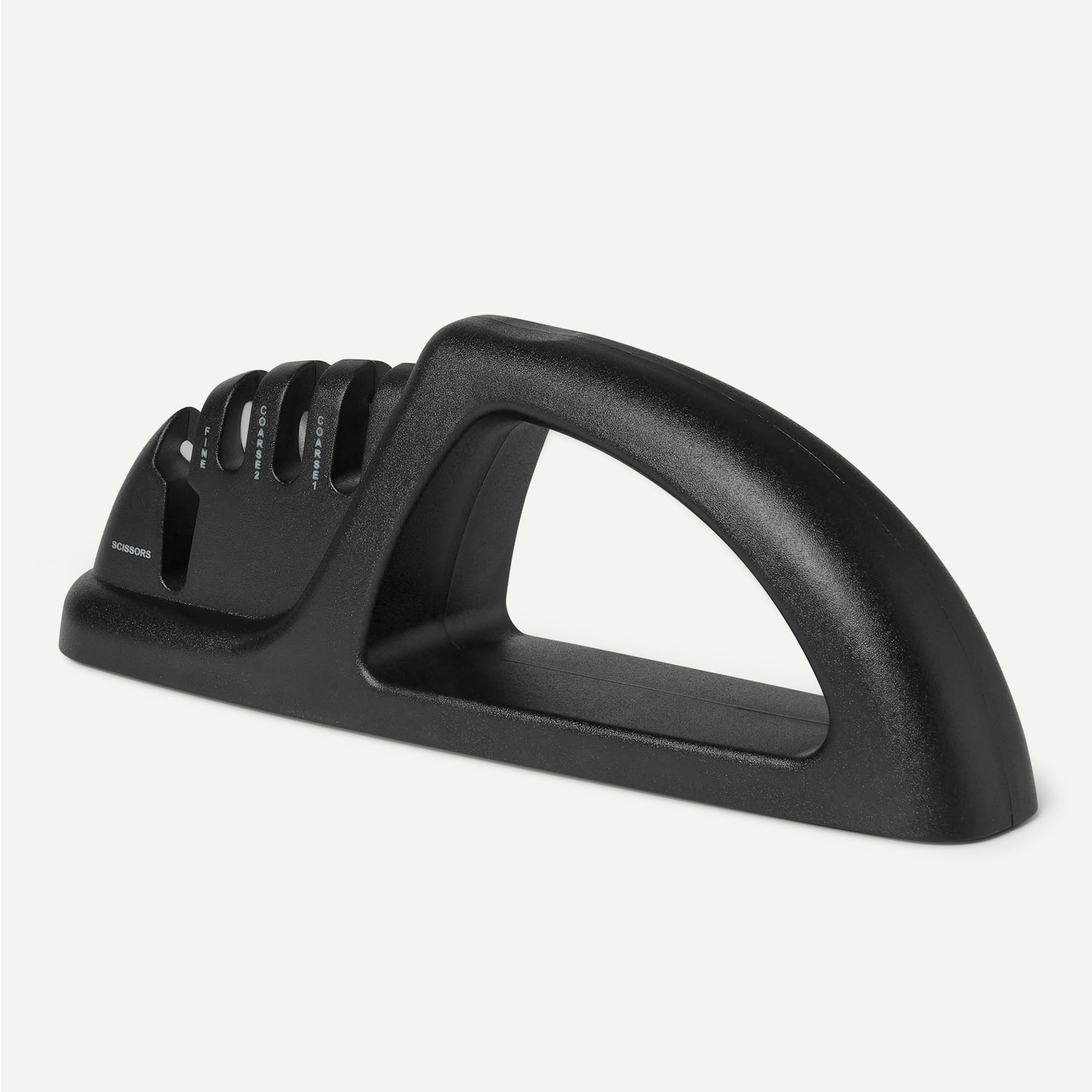 Amazon Basics Afilador de Cuchillos 4 en 1, Base Antideslizante, Incluye Guante de Seguridad