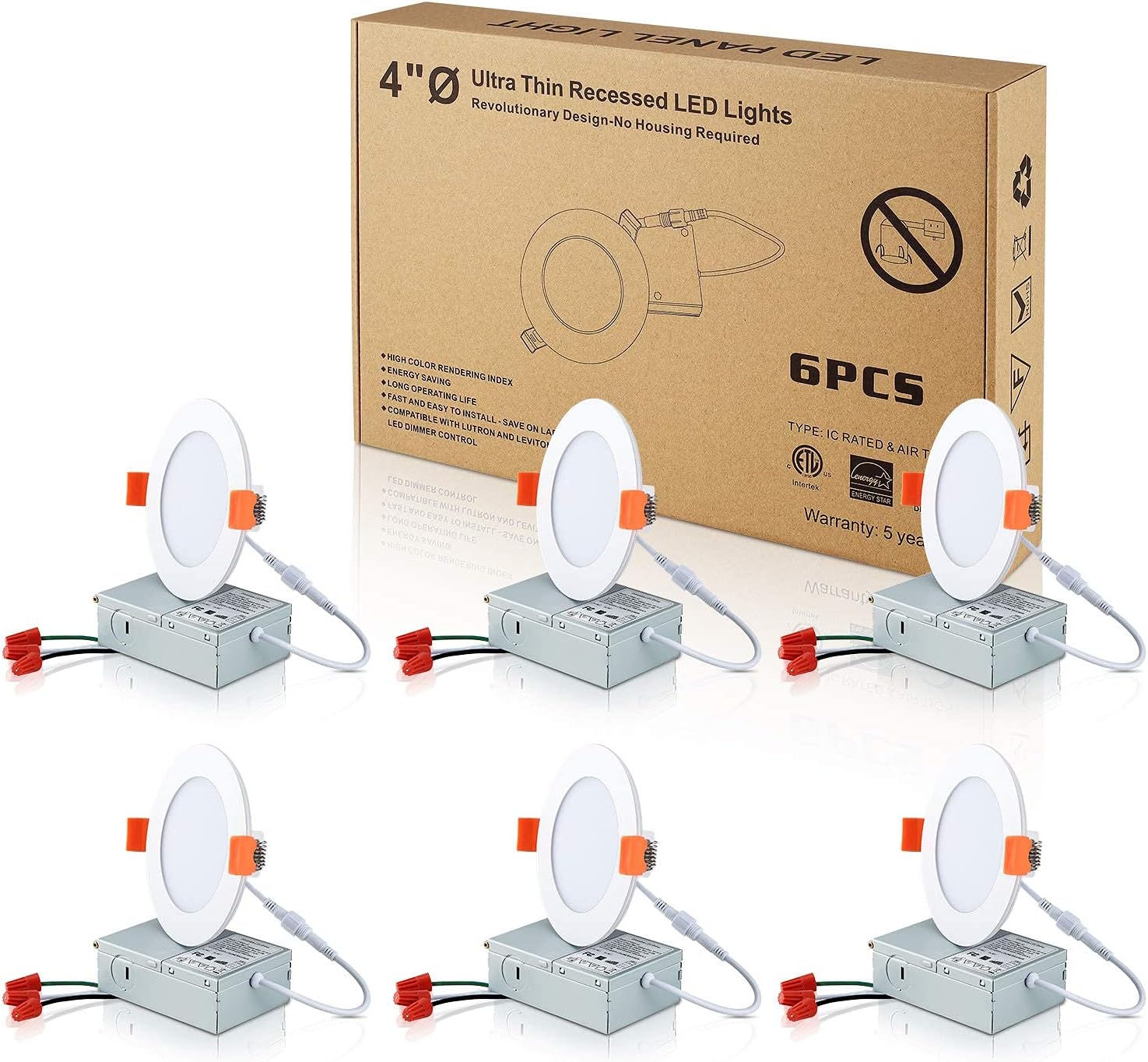 70% Off Discount LY 4 Inch Led Recessed Lighting Slim LED Downlight with Junction Box 5000K, Dimmable 9W Ultra-Thin Ceiling Light, 75W Equiv, 750LM High Brightness , ETL Listed(Pack of 6) B088W5RTMS 8D-LZST-BHJ4 Big Sale LY 4 Inch Led Recessed Lighting Slim LED Downlight with Junction Box 5000K, Dimmable 9W Ultra-Thin Ceiling Light, 75W Equiv, 750LM High Brightness , ETL Listed(Pack of 6) B088W5RTMS 8D-LZST-BHJ4