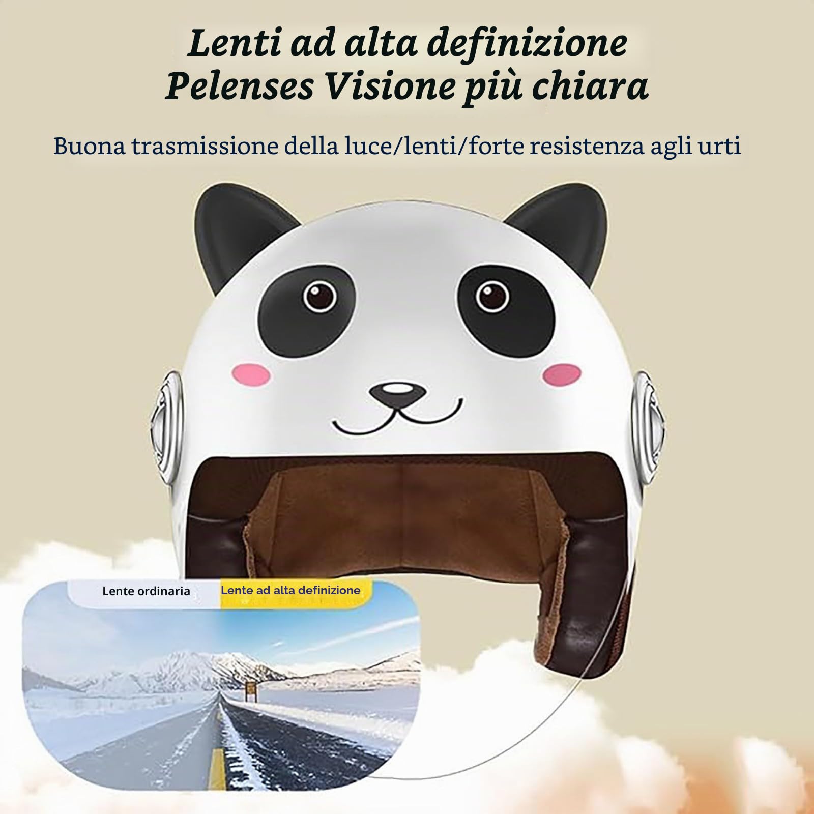 Casco Moto Bambini, Casco Scooter, Casco Jet Con Visiera Parasole, 48-53cm