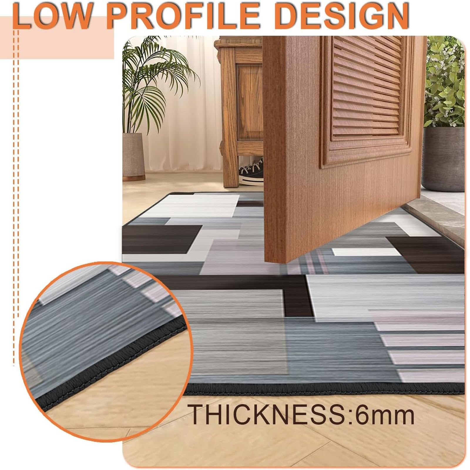 Loper Tapijt Kortpolig Vloerkleed 90 x 350 cm Zacht, Modern, Vuilafstotend, Antislip, Wasbaar, Duurzaam Tapijtloper Voor Hal en Keuken Lang Vloerkleed Voor Gang, Woonkamer, E