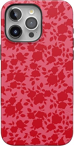 Vista 740 de Casely Funda para iPhone 15 Pro Max Jardín Secreto Flores mixtas Funda atrevida Compatible con MagSafe y botón de acción Secret Garden