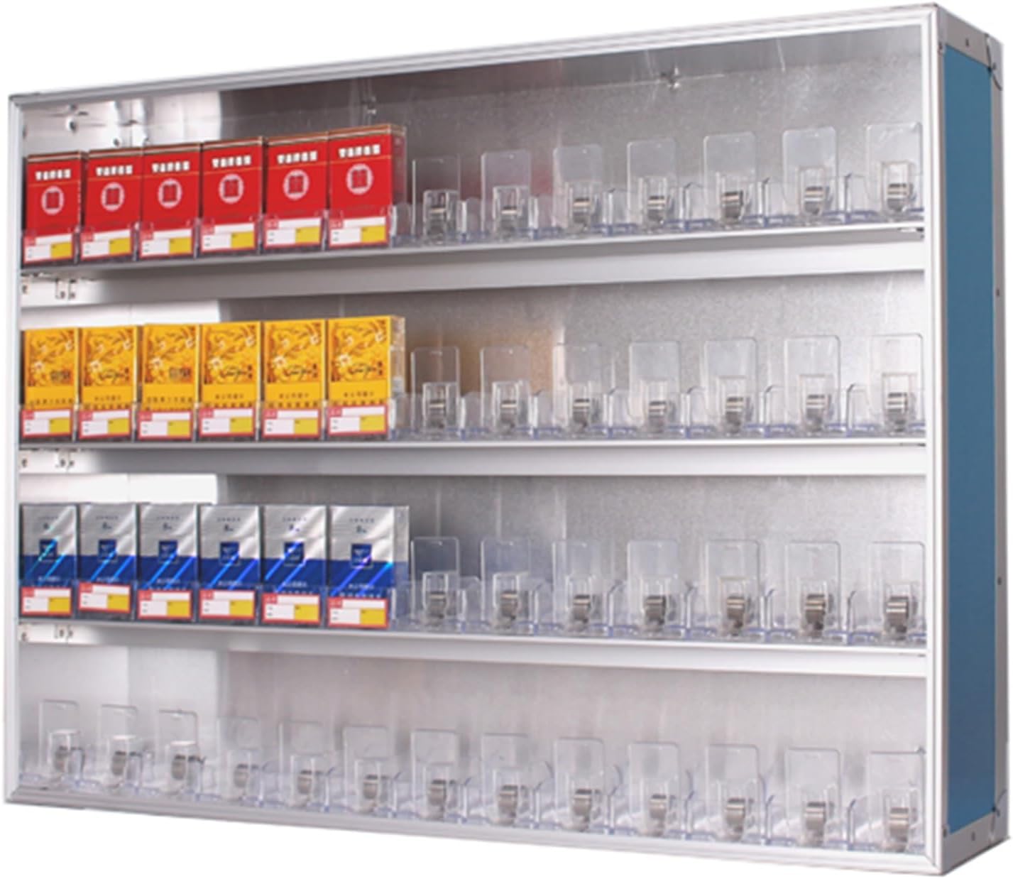 Store Display Shelves, Cigarettes Display Rack, Automatic Cigarette Display Holder Showcase, Retail Store Supermarket Market Auto-Push Cigarette Cabinet Rack ( Color : Clear , Size : 17.52x11.42x23.62