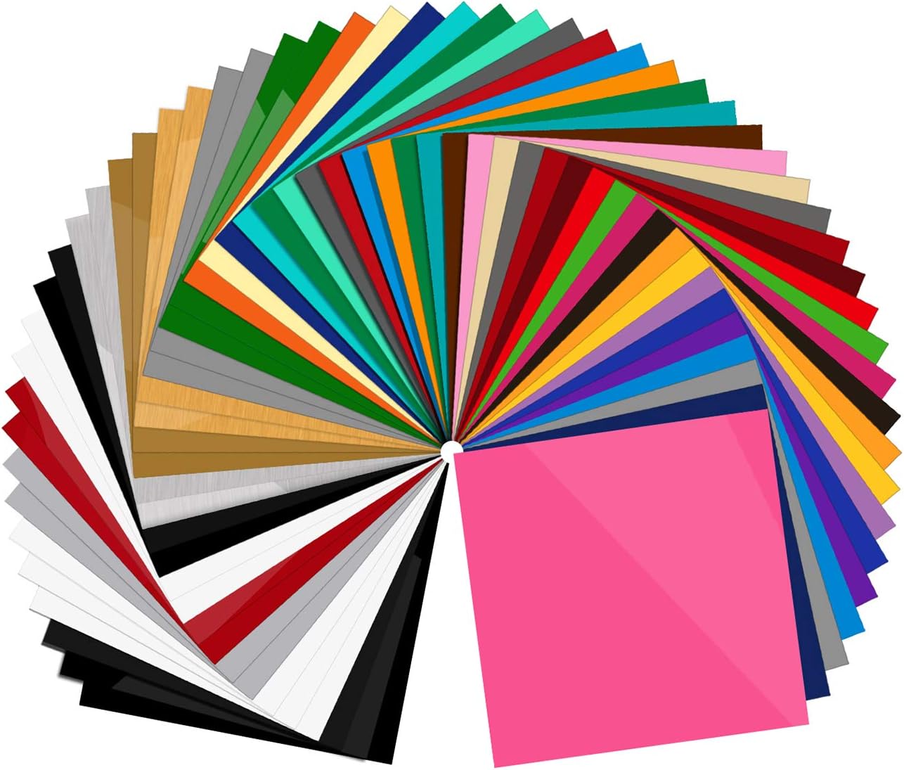55 Pack Premium Permanent Self Adhesive Vinyl Sheets-Assorted Colors (Glossy, Matte, Brushed) for Other Cutters & Decals 12”x12” : Arts, Crafts & Sewing