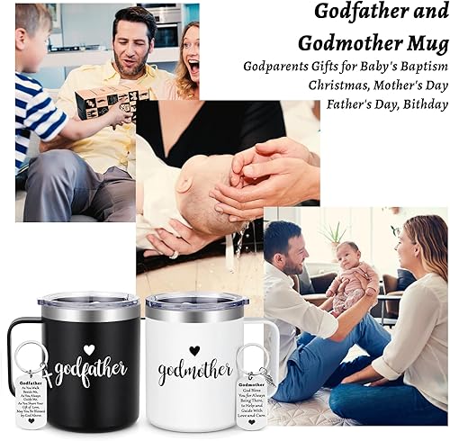 Miniatura 4 de Regalo de propuesta de padrinos, juego de tazas de madrina y padrino con llavero, regalo para padrinos para madrina, padrino, propuesta de Will You