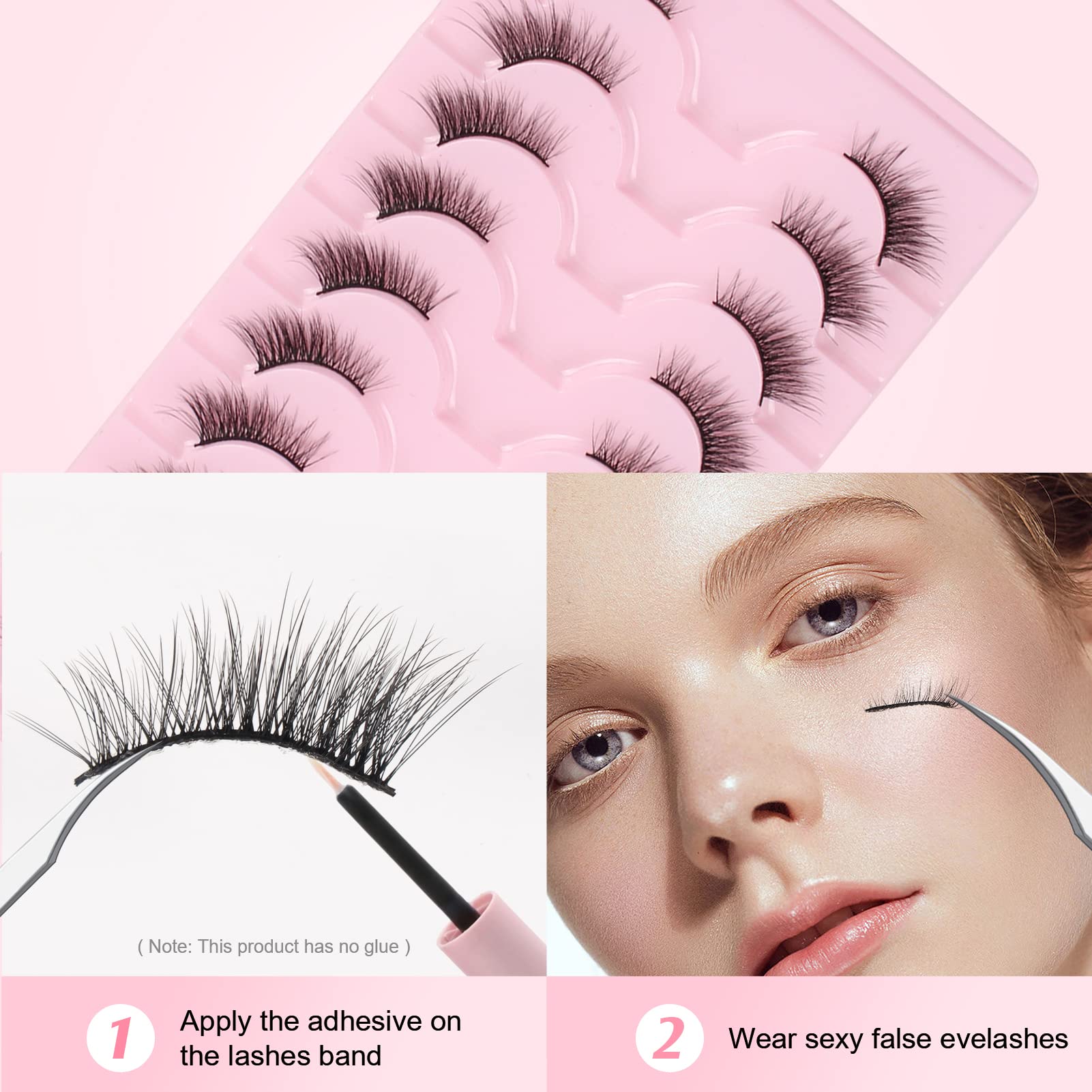 Parriparri Ciglia Finte Naturali 10 Paia Mezze Ciglia Finte Occhio di Gatto Aspetto Naturale Wispy Half Lashes Cat Eye Corner Eyelashes