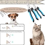 Dog Nail Clippers 2Pcs(Large 6.3 inch and Small 4.7 inch) with Nail File - Safety Guard Trimmer for Dogs &Cats- Professional Grooming Tool with Comfort Grip