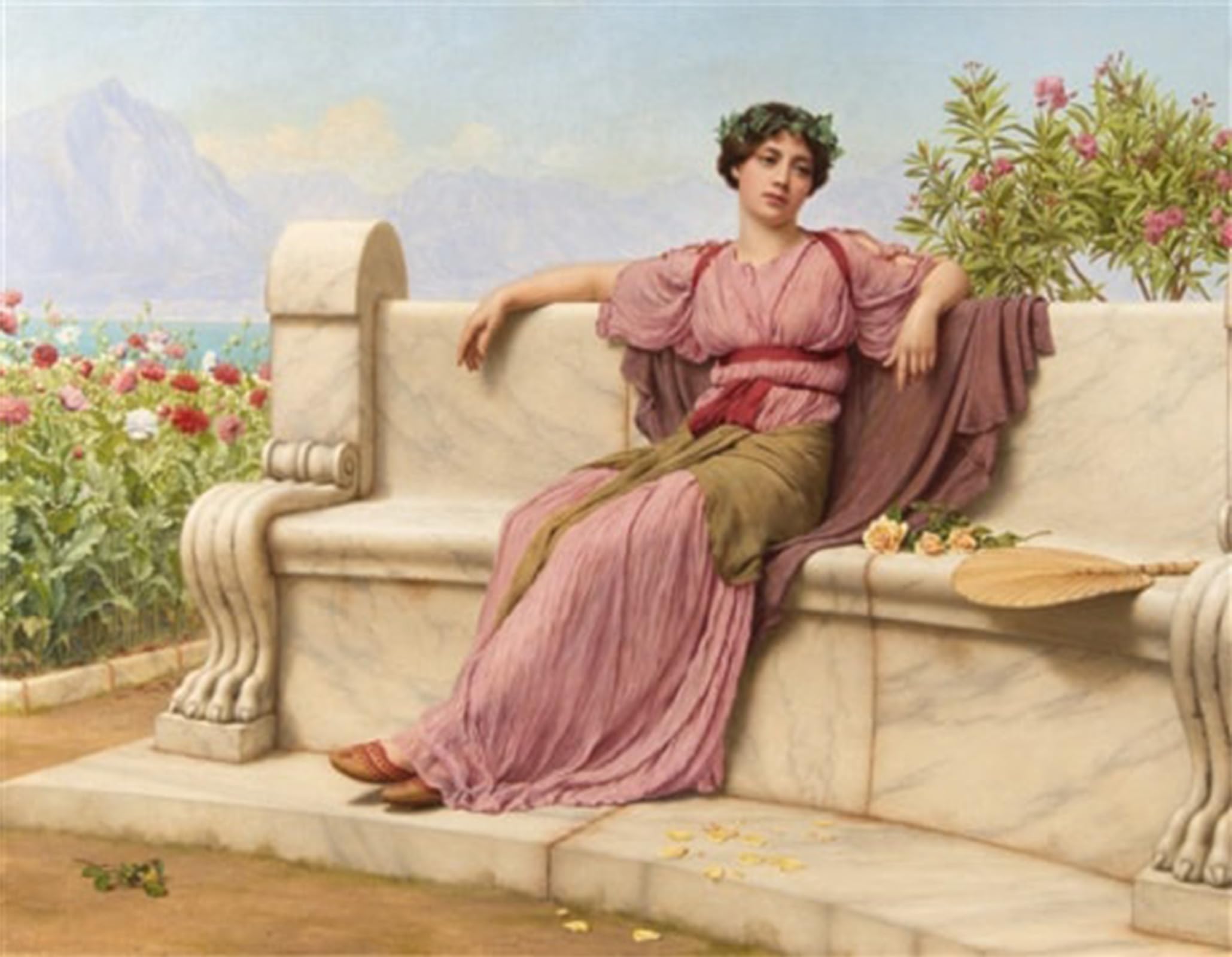 ARTXLXXBN Famous Print Painting Colorful Art Print Tranquillità John William Godward Canvas Art Decorations for Home Decor 60x90cm