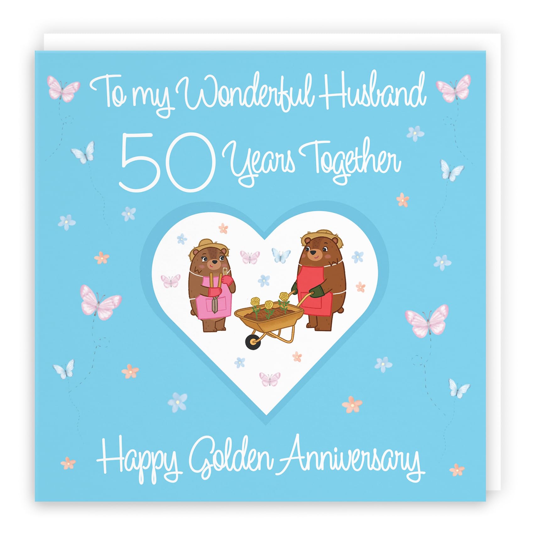 Hunts England, Husband 50th Anniversary Card, 50 Years, Golden Anniversary, Romantic Meadows, Fun Card