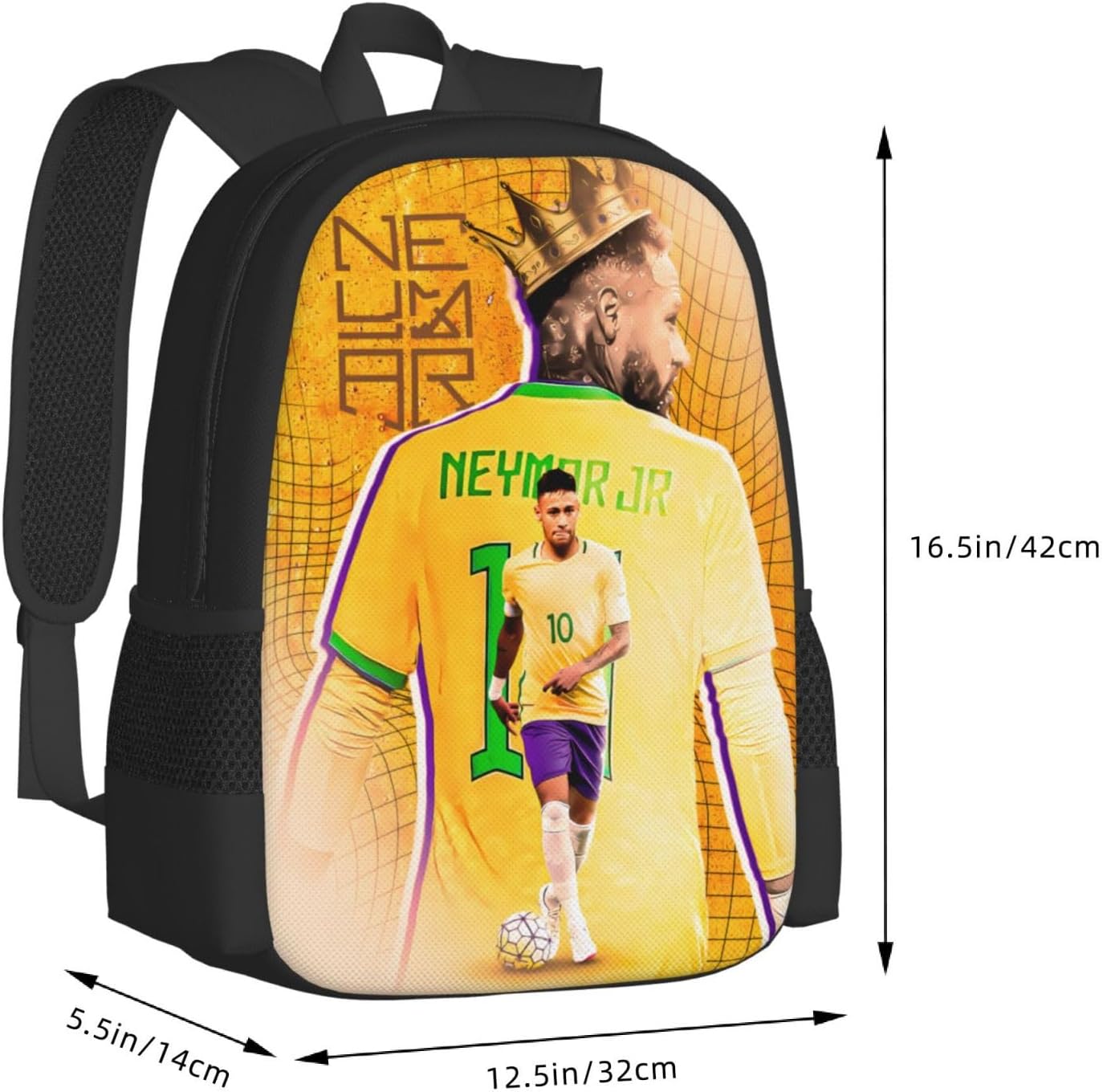 #10 Neymar Adult Simplicity Backpacks Bag Laptop Bag Bookbag Backpack 16.5 Inch For Daily
