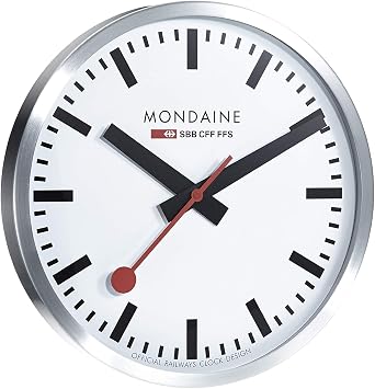 Mondaine Clock - Swiss Railways Wall Clock - stainless steel