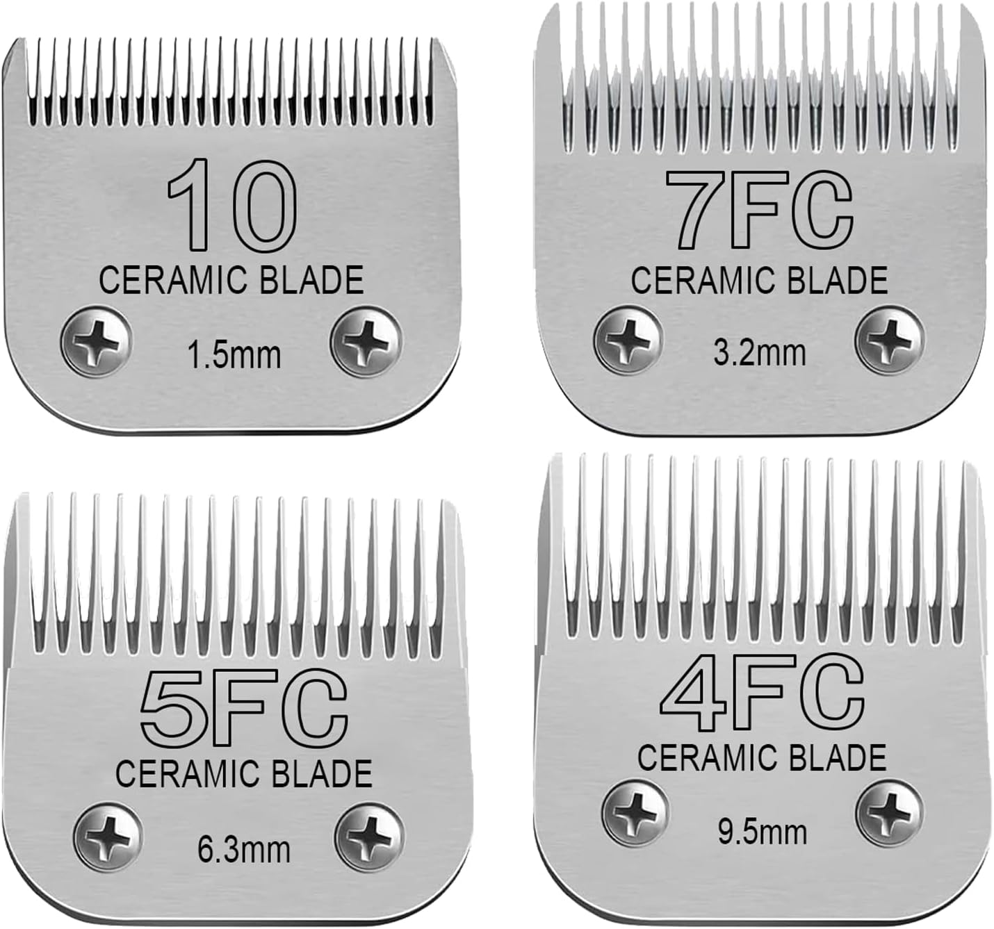 Detachable Pet Clipper Blades for Oster KM Series (5-pack) – Ceramic & Stainless Steel