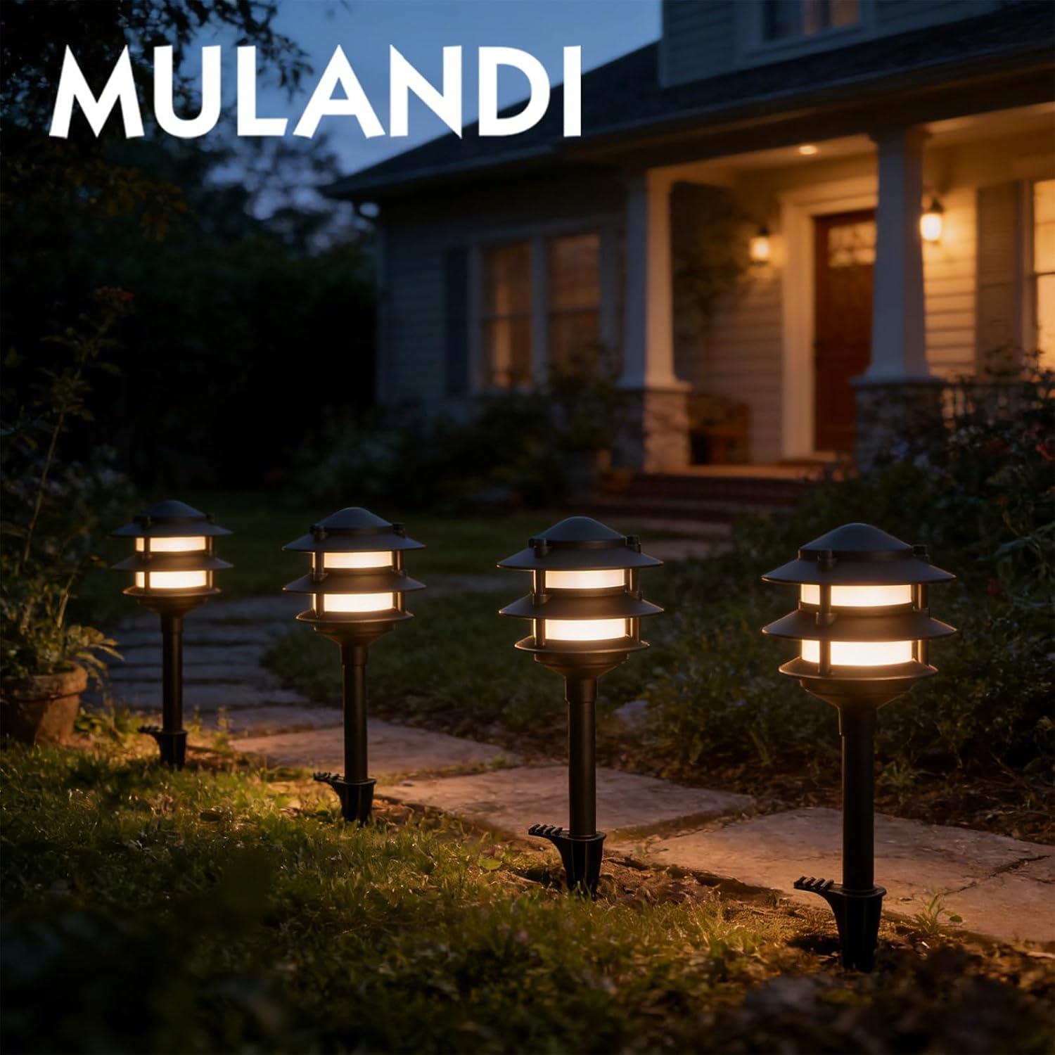 6 Pack Pathway Lights Outdoor, Metal IP44 Waterproof Bright Integrated LED Landscape Light for Walkway Garden Yard Patio Decoration, 3000K Warm White