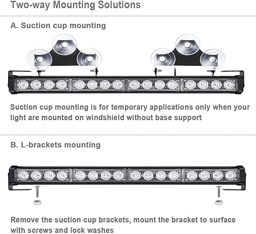 Miniatura 6 de Barras de luz estroboscópica 2 en 1 intermitente LED de emergencia para camiones, coches, SUV, vehículos de servicio, iluminación de advertencia de