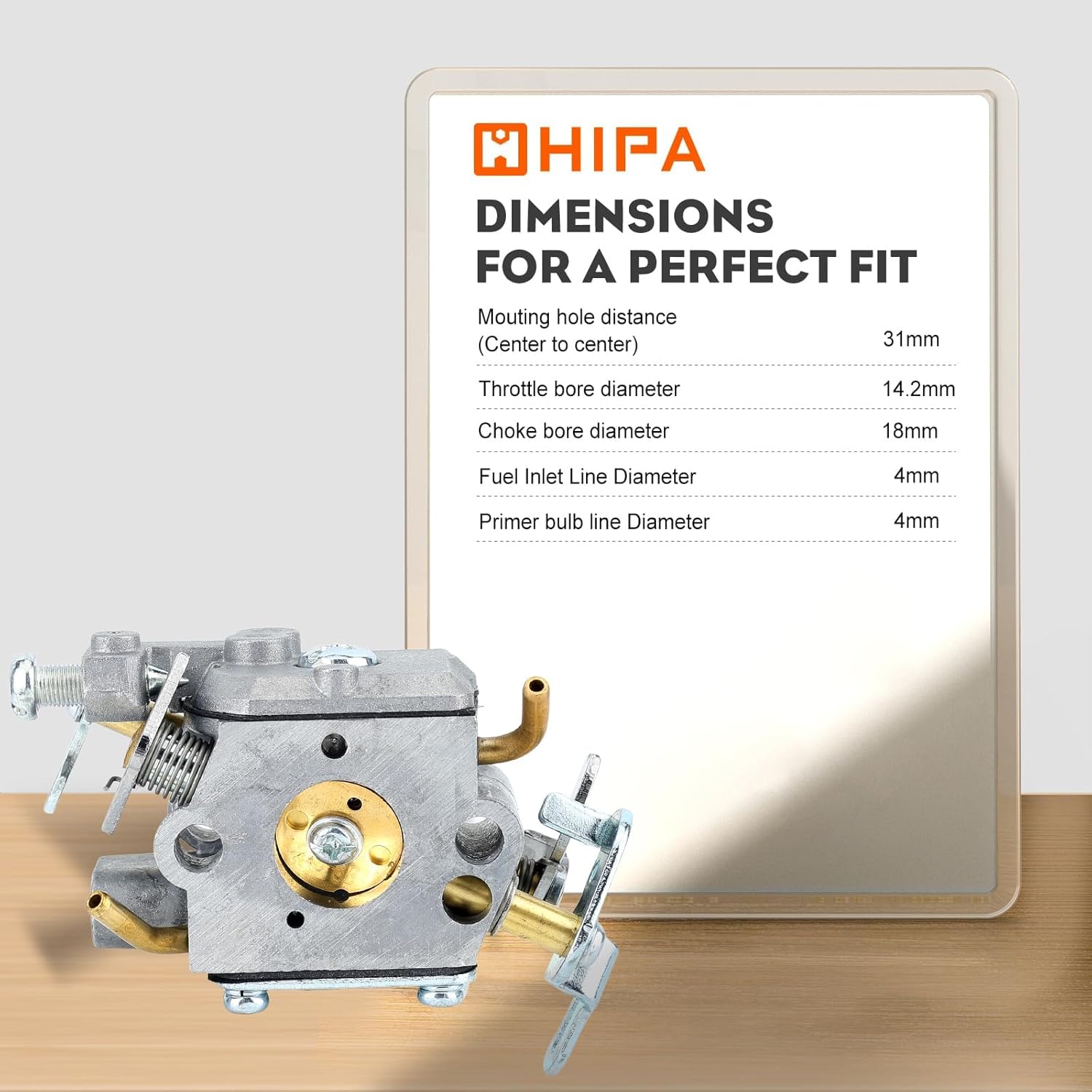 Hipa PR4218 Carburetor Fit for Poulan Husqvarna PL3314 PL3816 PR4016 PD4218 PD4016 Poulan Pro PR4218A 18" 42cc Chainsaw Model Replace 596786602 with Chainsaw Air Purge Primer Bulb